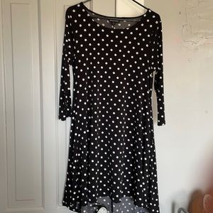 Solid Black and White Polka Dot Dress